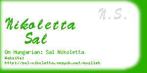 nikoletta sal business card